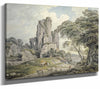 Michael Angelo Rooker 14" x 11" / Stretched Canvas Wrap A View Of A Ruined Castle By Michael Angelo Rooker