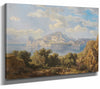 Fritz Bamberger 14" x 11" / Stretched Canvas Wrap A View Of Capo Miseno With Vesuvius In The Background By Fritz Bamberger