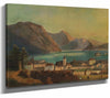 Ferdinand Lepie 14" x 11" / Stretched Canvas Wrap A View Of Gmunden In The Background Schloss Orth By Ferdinand Lepie