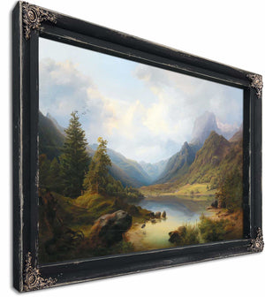 A View Of Hintersee With Reiteralm By Anton Schiffer