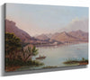 Heinrich Jaeckel 14" x 11" / Stretched Canvas Wrap A View Of Lake Como By Heinrich Jaeckel