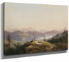 Marko Pernhart 14" x 11" / Stretched Canvas Wrap A View Of Lake Worthersee With Maria Loretto And Freyenthurn Castle By Marko Pernhart