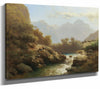 Leopold Heinrich Voscher 14" x 11" / Stretched Canvas Wrap A View Of Lofer And The Lofer Mountains By Leopold Heinrich Voscher