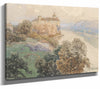 Fritz Lach 14" x 11" / Stretched Canvas Wrap A View Of Persenbeug Castle By Fritz Lach