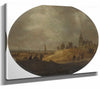 Jan Van Goyen 14" x 11" / Stretched Canvas Wrap A View Of Scheveningen From The Dunes By Jan Van Goyen