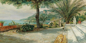 Giuseppe Ferrarini A View Of The Amalfi Coast From The Terrace Of Castello Miramare In Maiori By Giuseppe Ferrarini