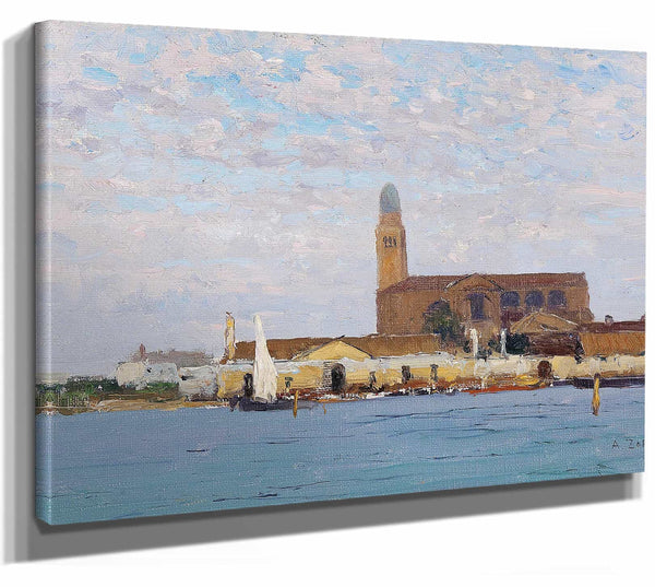 A View Of The Cathedral In Chioggia By Alfred Zoff 1