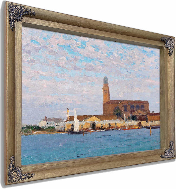 A View Of The Cathedral In Chioggia By Alfred Zoff 1