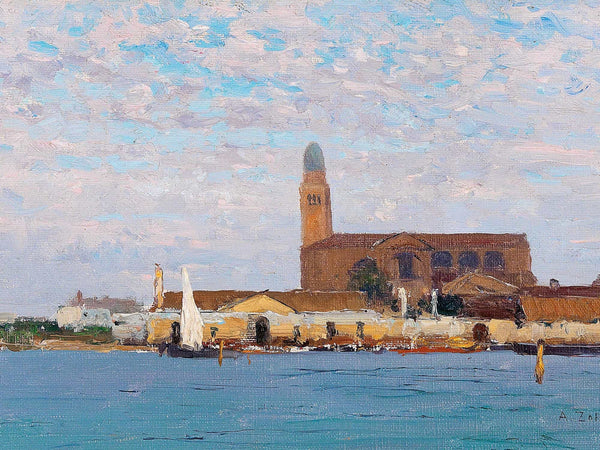 Alfred Zoff A View Of The Cathedral In Chioggia By Alfred Zoff 1