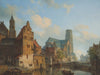 Cornelis Springer A View Of The Delftse Vaart And St Laurens Church Rotterdam By Cornelis Springer