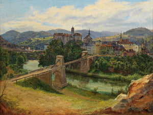 Anton Schiffer A View Of The Town Of Loket In The Czech Republic By Anton Schiffer