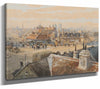 Friedrich Frank 14" x 11" / Stretched Canvas Wrap A View Of The Viennese Suburb Lichtenthal With Schubert Church By Friedrich Frank