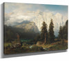 August Wilhelm Leu 14" x 11" / Stretched Canvas Wrap A View Of The Watzmann Mountain And Lake Konigssee By August Wilhelm Leu