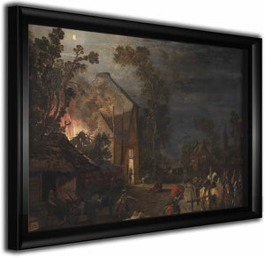 A Village Looted At Night By Esaias Van De Velde