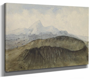 Amantine Aurore Lucile Dupin 14" x 11" / Stretched Canvas Wrap A Volcano In Auvergne By Amantine Aurore Lucile Dupin