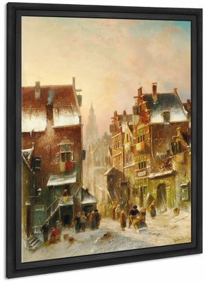 A Winter Day In A Dutch Town By Charles Leickert