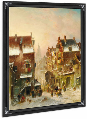 A Winter Day In A Dutch Town By Charles Leickert