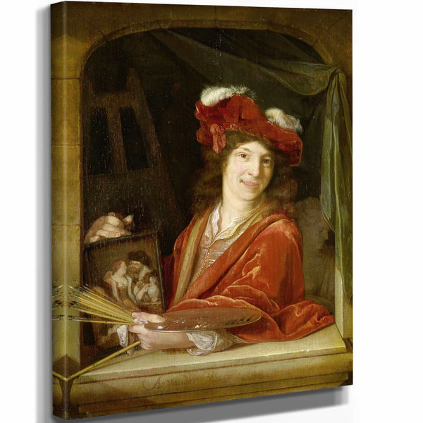 Adriaen Van Der Werff 11" x 14" / Stretched Canvas Wrap A Young Painter By Adriaen Van Der Werff