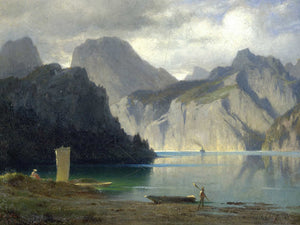 Carl Bolze Abend Am Traunsee By Carl Bolze