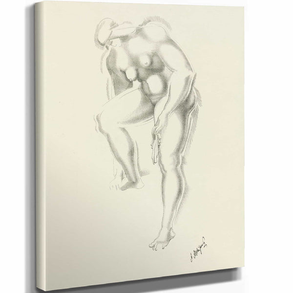 After Auguste Rodin 11" x 14" / Stretched Canvas Wrap Abstract Nude By After Auguste Rodin 1