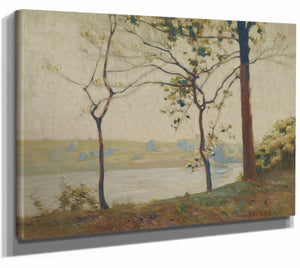 Charles Rosen 14" x 11" / Stretched Canvas Wrap Across The River By Charles Rosen