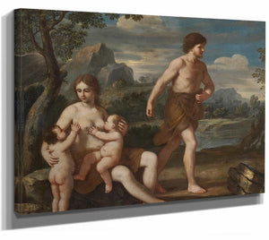 Adam And Eve With Cain And Abel By Giacinto Gimignani