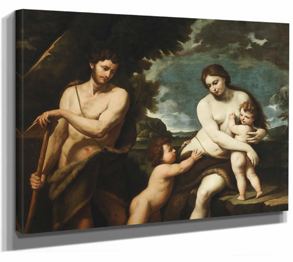 Adam And Eve With The Infants Cain And Abel By Nicola Vaccaro