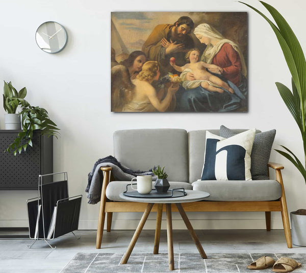 Austrian School Adoration Of The Holy Family By Austrian School