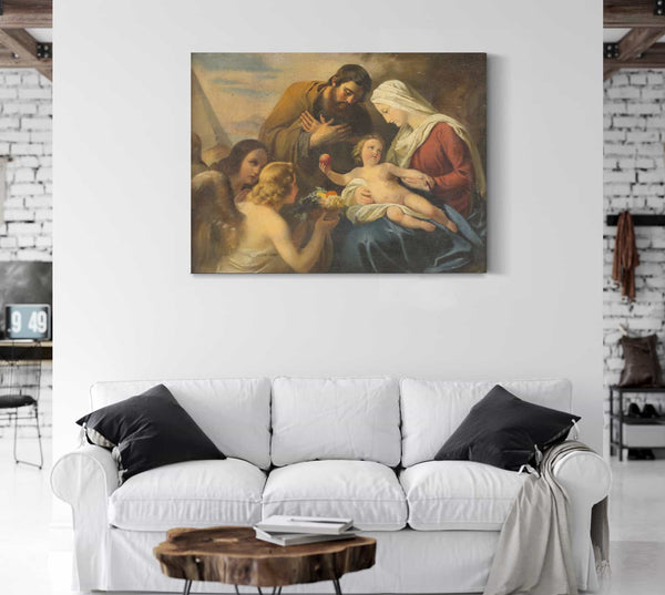 Austrian School Adoration Of The Holy Family By Austrian School