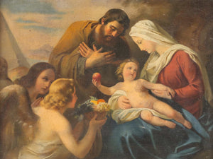 Austrian School Adoration Of The Holy Family By Austrian School