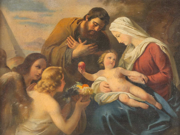 Austrian School Adoration Of The Holy Family By Austrian School