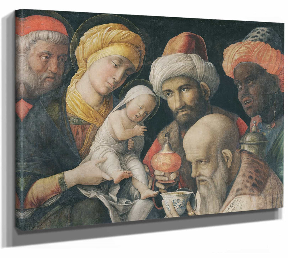 Andrea Mantegna 14" x 11" / Stretched Canvas Wrap Adoration Of The Magi By Andrea Mantegna