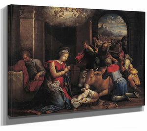 Adoration Of The Sheperds By Benvenuto Tisi