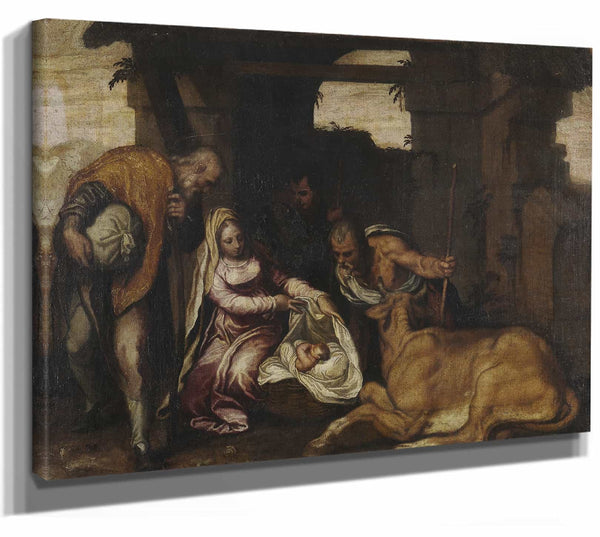 Adoration Of The Shepherds By Paolo Farinati