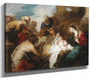 Valerio Castello 14" x 11" / Stretched Canvas Wrap Adoration Of The Shepherds By Valerio Castello