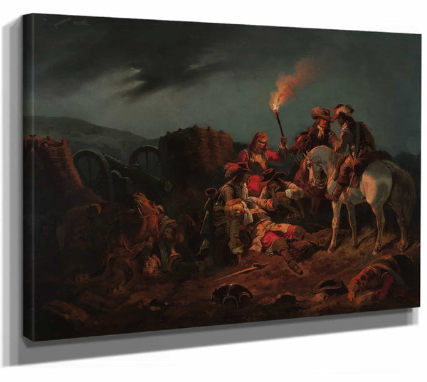 Henryk Pillati 14" x 11" / Stretched Canvas Wrap After The Battle – The Swedes In Poland In 1655 By Henryk Pillati