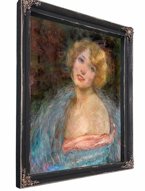 Blonde Girl With Boa By Alice Pike Barney