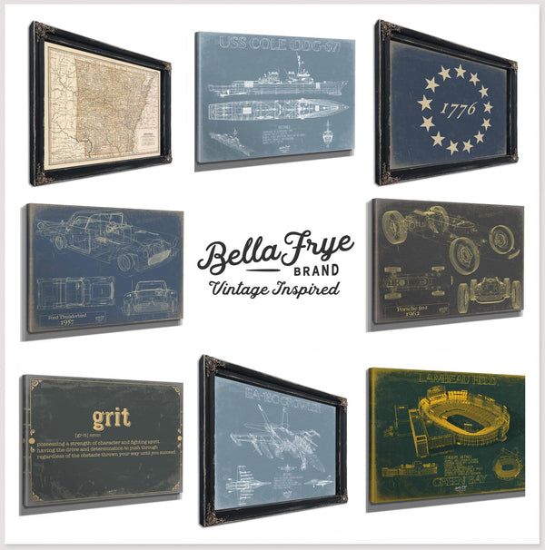 Bella Frye Home & Garden > Decor > Artwork Framed Milwaukee Vintage Map - Ornate Embellishment Frame with Print