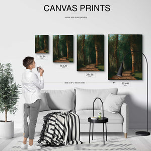 Camille Pissarro 11" x 14" / Stretched Canvas Wrap Allee Dans Une Foret By Camille Pissarro