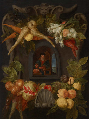 Jan Fyt Allegories Of The Four Seasons Surrounded By Garlands Of Seasonal Flowers And Fruits 1 By Jan Fyt