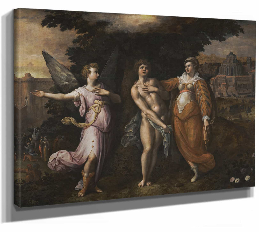 Gillis Coignet 14" x 11" / Stretched Canvas Wrap Allegory Of The Religious Life By Gillis Coignet