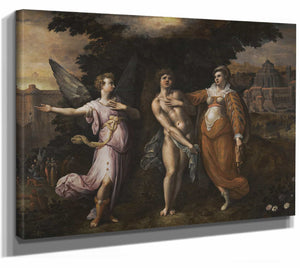 Gillis Coignet 14" x 11" / Stretched Canvas Wrap Allegory Of The Religious Life By Gillis Coignet