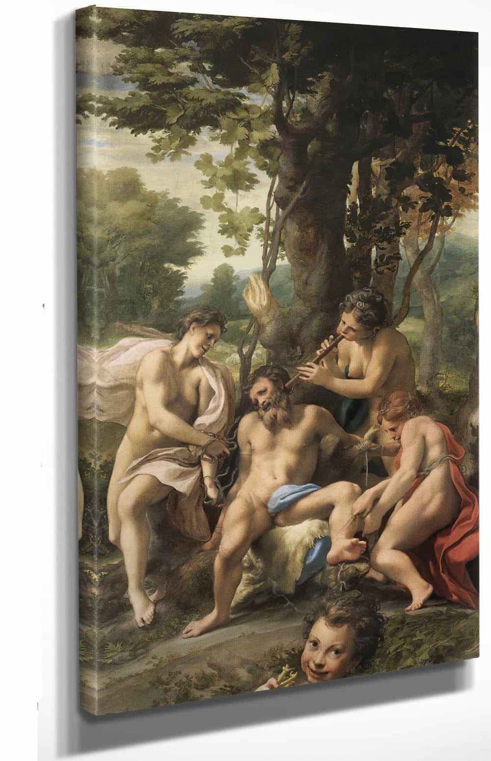 Correggio 12" x 18" / Stretched Canvas Wrap Allegory Of Vices By Correggio