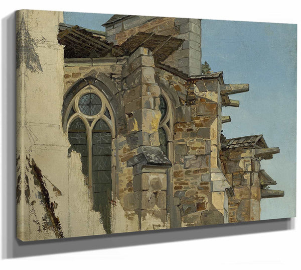 Andreas Achenbach 14" x 11" / Stretched Canvas Wrap Altenberg Cathedral By Andreas Achenbach