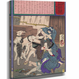 Tsukioka Yoshitoshi Amateur Prostitutes Fighting Over A Client By Tsukioka Yoshitoshi