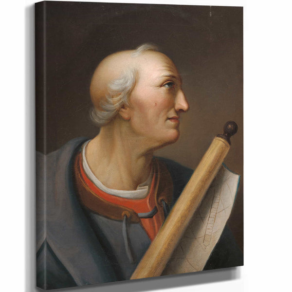 Charles Willson Peale 11" x 14" / Stretched Canvas Wrap Amerigo Vespucci By Charles Willson Peale