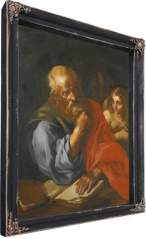 An Apostle Probably Saint Matthew With An Angel By Bolognese School