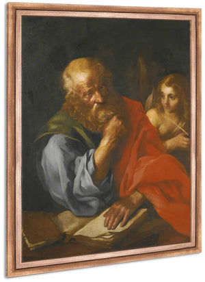 An Apostle Probably Saint Matthew With An Angel By Bolognese School