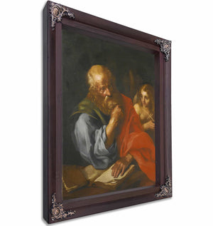 An Apostle Probably Saint Matthew With An Angel By Bolognese School