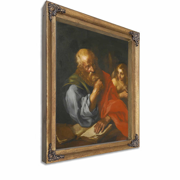 An Apostle Probably Saint Matthew With An Angel By Bolognese School